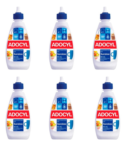 Kit 6 Adoçantes Líquido Sucralose Adocyl 80ml