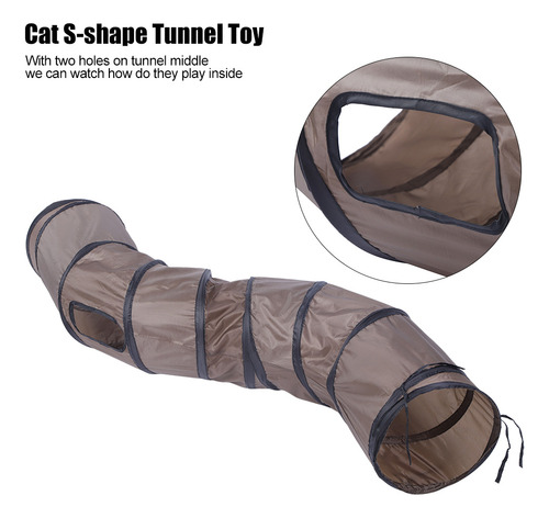 Pet Cat Tunnel Toy Con Agujeros Curvos En Forma De S Para Ju