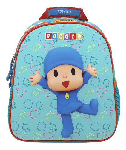 Mochila Chico Verde Chenson Pocoyo Kinder Hapoc Para Niño Color Azul