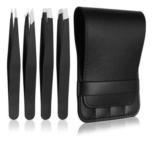 Set De 4 Pinzas Profesional De Acero Inoxidable Para Cejas