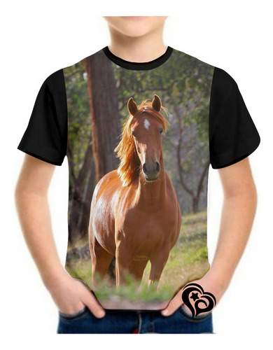Camiseta De Cavalo Masculina Infantil Blusa Animal