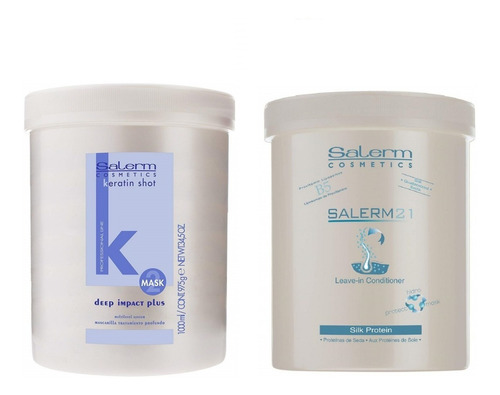 Mask Keratin Shot Deep Impact Plus 1lt + Salerm 21 1lt Tarro