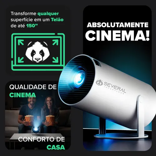 Projetor Smart Portátil Several Importados Full Hd 4k Android 11 Wi-fi Bluetooth Mini Projetor Home Theater Cinema Em Casa Cor Branco Imagem Nítida Som Potente Compatível Com Diversos Dispositivos