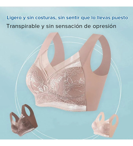 M Sujetador Encaje Sin Espalda Con Soporte En Forma Copa