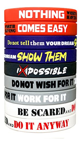 12 Pack Motivational Wristbands For Men, Women & Teens,...