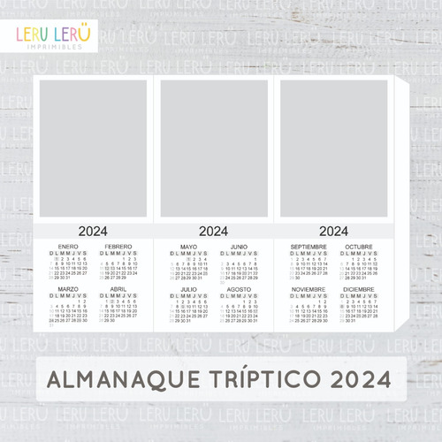 Kit Imprimible Calendario De Escritorio Tríptico Editable