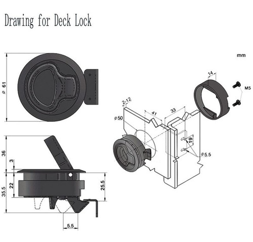 Fechadura Push Lock Trava Armario Motorhome Lancha Trailer