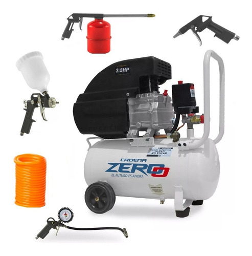 Compresor De Aire 25 Litros 2,5 Hp Portátil Kit 5 Accesorios