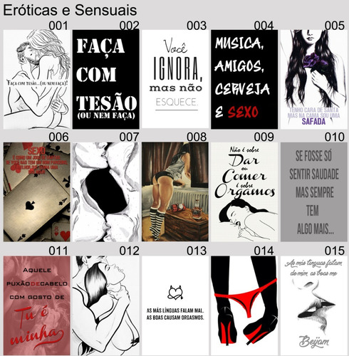 Imagem 1 de 10 de Kit 08 Placa Decorativa Sensuais Erótica Sexy
