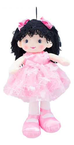 Boneca Bailarina De Pano Fofy Toys Vestido Rosa 48cm