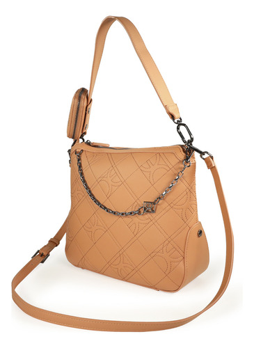 Bolsa Tote Cloe Para Mujer Material 100% Reciclado Con Asa Color Marrón claro