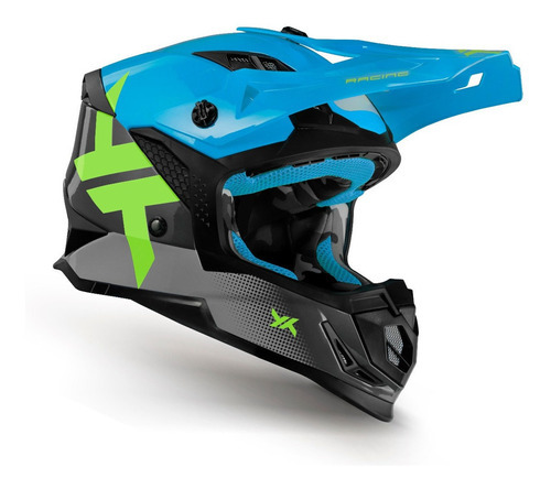 Capacete Moto Mattos Racing Atomic Icon Azul Fluor Lj Tamanho do capacete 56