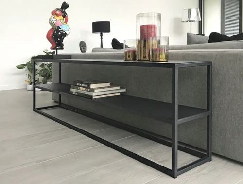Imagen 1 de 7 de Mesa Arrimo De Metal Detrás De Sofá Mt2nv1839