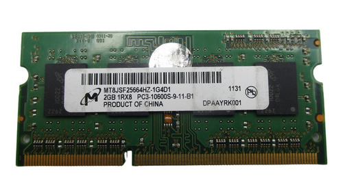 Memoria Ram Micron 2gb 1rx8 Pc3 10600s 9-10-b1 Ddr3 