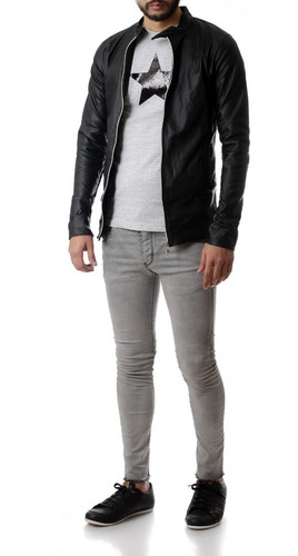 Imagen 2 de 5 de Campera Bomber Engomada 35405 Hombre