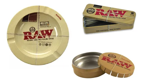 comprar Kit Metal Raw - Lata Tin Pop Redonda + Cenicero + Caja 1.1\u002F4