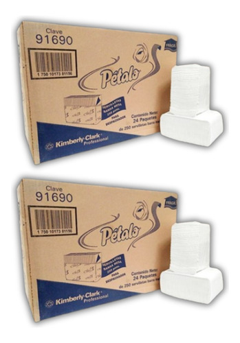 2 Cajas De Servilleta Barramesa Pétalo 24 Paq De 250 Serv Cu