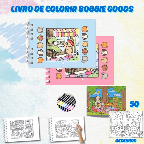 Libro Para Colorear For Bobbie Goods, 50 Páginas, Tapa Dura