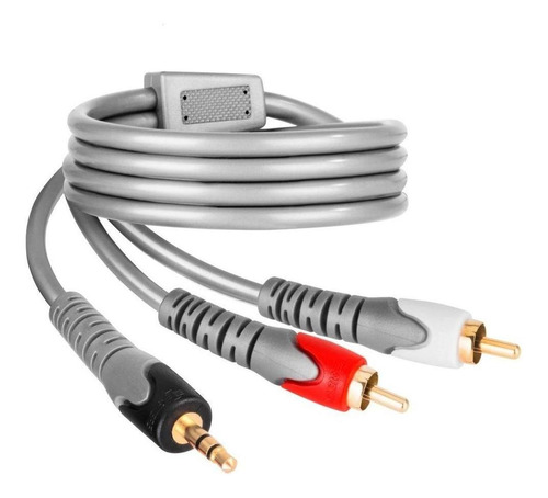 Cable Reforzado Plug 3,5 Mm A 2 Plug Rca De 90 Cm | 284-040