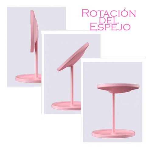 Espejo Luz Led De Tocador Para Maquillaje Recargable Touch
