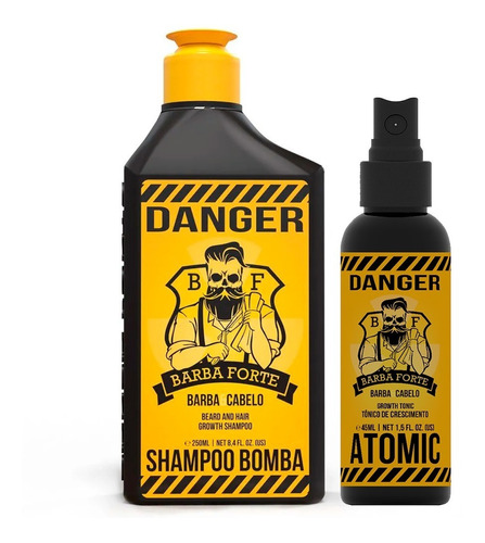 Kit Shampoo E Tônico Danger Barba Forte