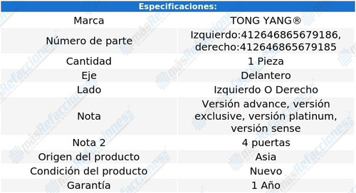 Tolva Salpicadera Delantera Tong Yang Versa Del 2020 Al 2021
