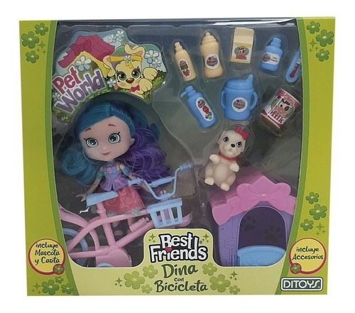 Best Friends Dina Con Bicicleta Y Mascota Lny 2436 Loonytoys