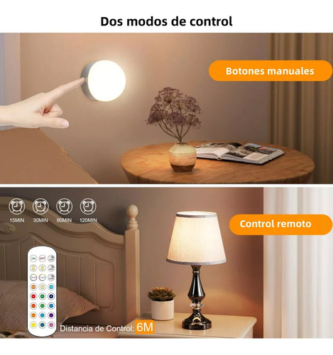 2pcs Bombilla Led Recargable Rgb Con Remoto Base E26 O E27