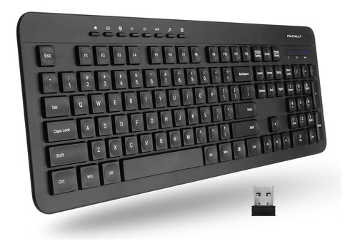 Teclado Macally Inalámbrico Ergonómico/negro