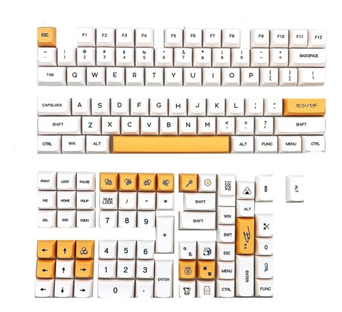 Pbt Honey Milk Keycap Xda, Inglés Personalizado De Alto Perf