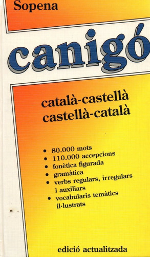 Diccionario En Catalán Canigó Sopena - Tapa Dura
