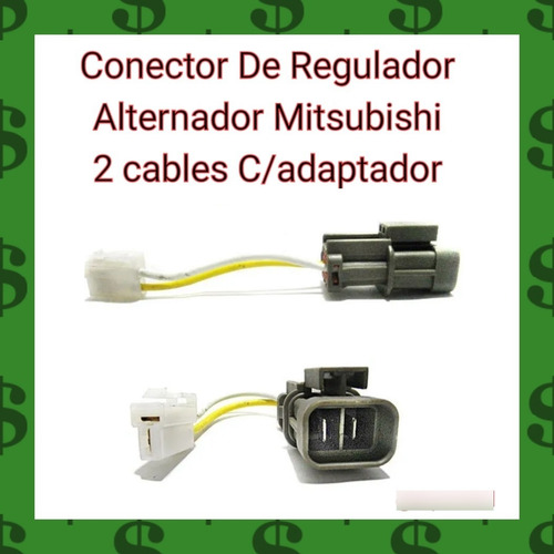 Conector De Regulador Alt. Mitsubishi 2.cables C/adaptador