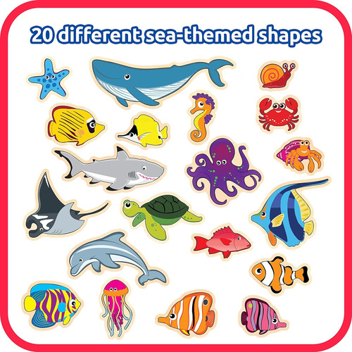 Spark Wow Magnets De Madera - Sea Life - Juego De 20 - Imane