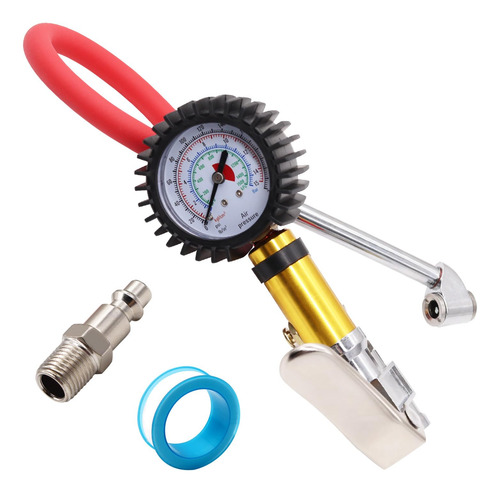 Medidor De Presión Con Inflador De 220 Psi Y Mandril Extendi
