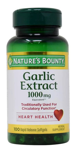 Natures Bounty Garlic Extract Aceite De Ajo 1000 Mg [100 Cap