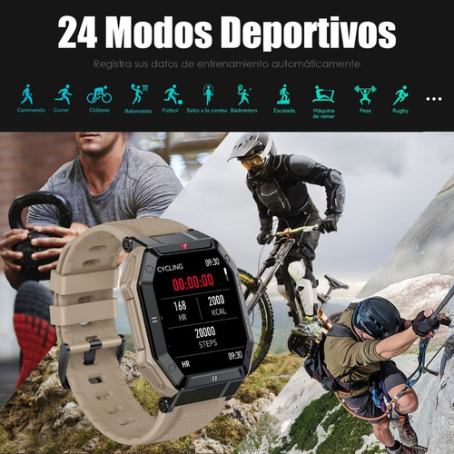 Smartwatch Táctico De 1.85 In Con Bluetooth Y Rastreador