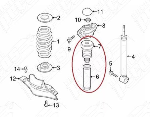 Jetta 2.5 20v 150cv 06-08 Original Batedor Amortecedor Tras