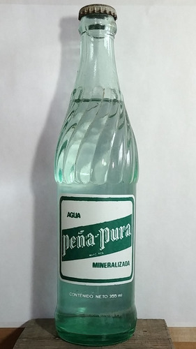 Botella Agua Mineral Peña Pura Vintage Retro De Colección