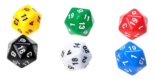 6 X Dados Multicolores De 2 Cm Y 20 Para Juegos De Cartas De