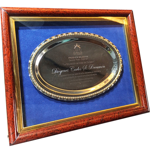 Cuadro Plato Placa Premio Bandeja Reconocimiento Homenaje