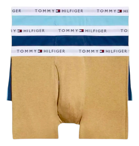 Paquete 3 Boxer Trunk Tommy Hilfiger Para Hombre De Algodón
