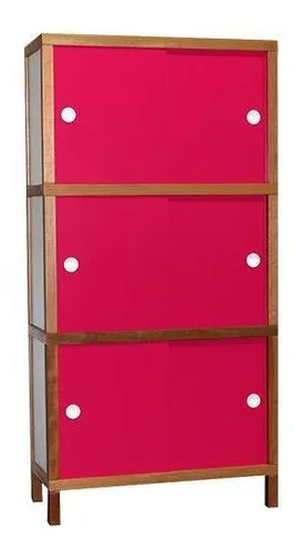 comprar Armário Portas Correr 734-3 Portas Rosa