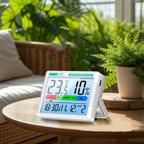 Monitor De Temperatura Ambiente Higrómetro De Humedad Interi