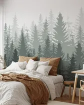 Comprar Mural De Bosque Verde  | Adhesivo Removible De Pino | Decora