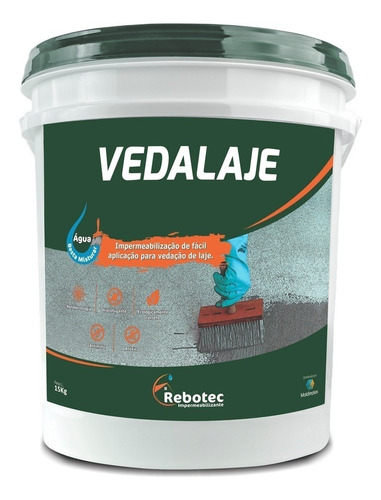 Impermeabilizante Vedalaje Para Laje 15kg Rebotec + Brinde 