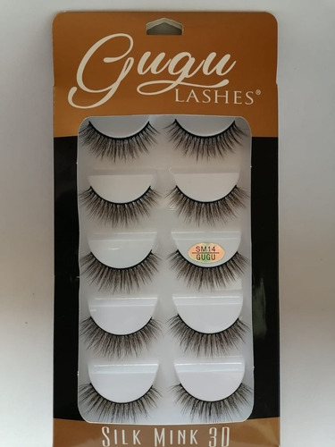 Pestañas Gugu Lashes Sm14 Silk Mink 3d