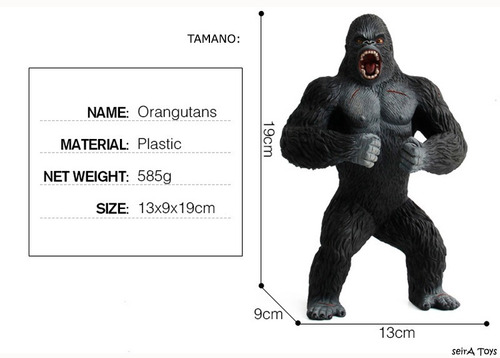 Gorila. Sell Fish. 19 Cms. Chango, Orangutan. Peso 585 Gr.