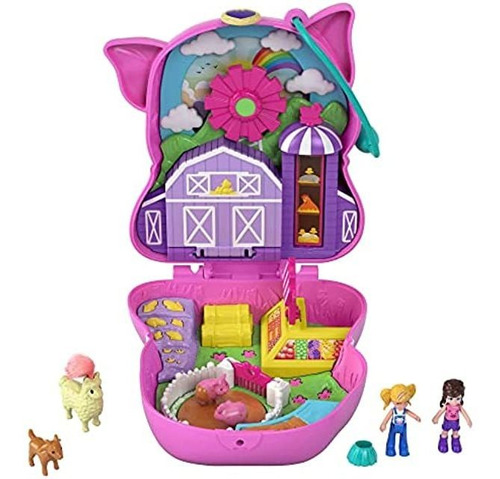   On The Farm Piggy Compact, Farm Theme, Micro Polly Doll &