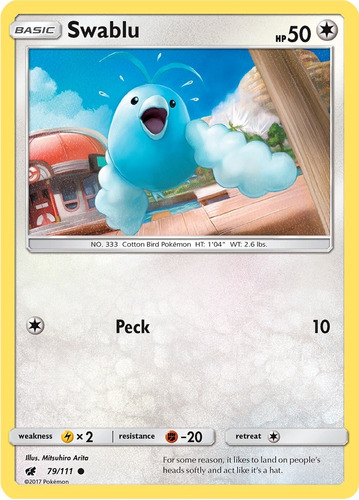 Cartas Pokemon Swablu 79/111 Reverse Crimson Invasion Cin