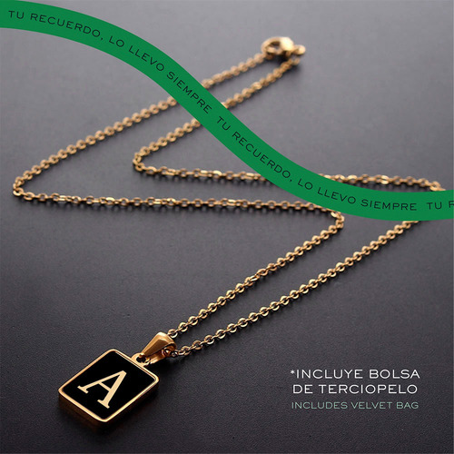 Collar Con Dije De Inicial A-z Joyería De Acero Inoxidable